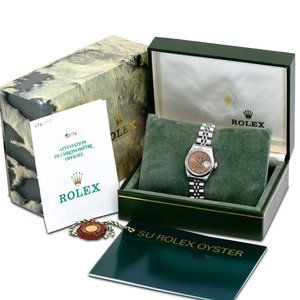 ROLEX LADY DATEJUST 69174 PINK ROMAN DIAL FLUTED BEZEL 26MM WATCH-BOX & PAPERS